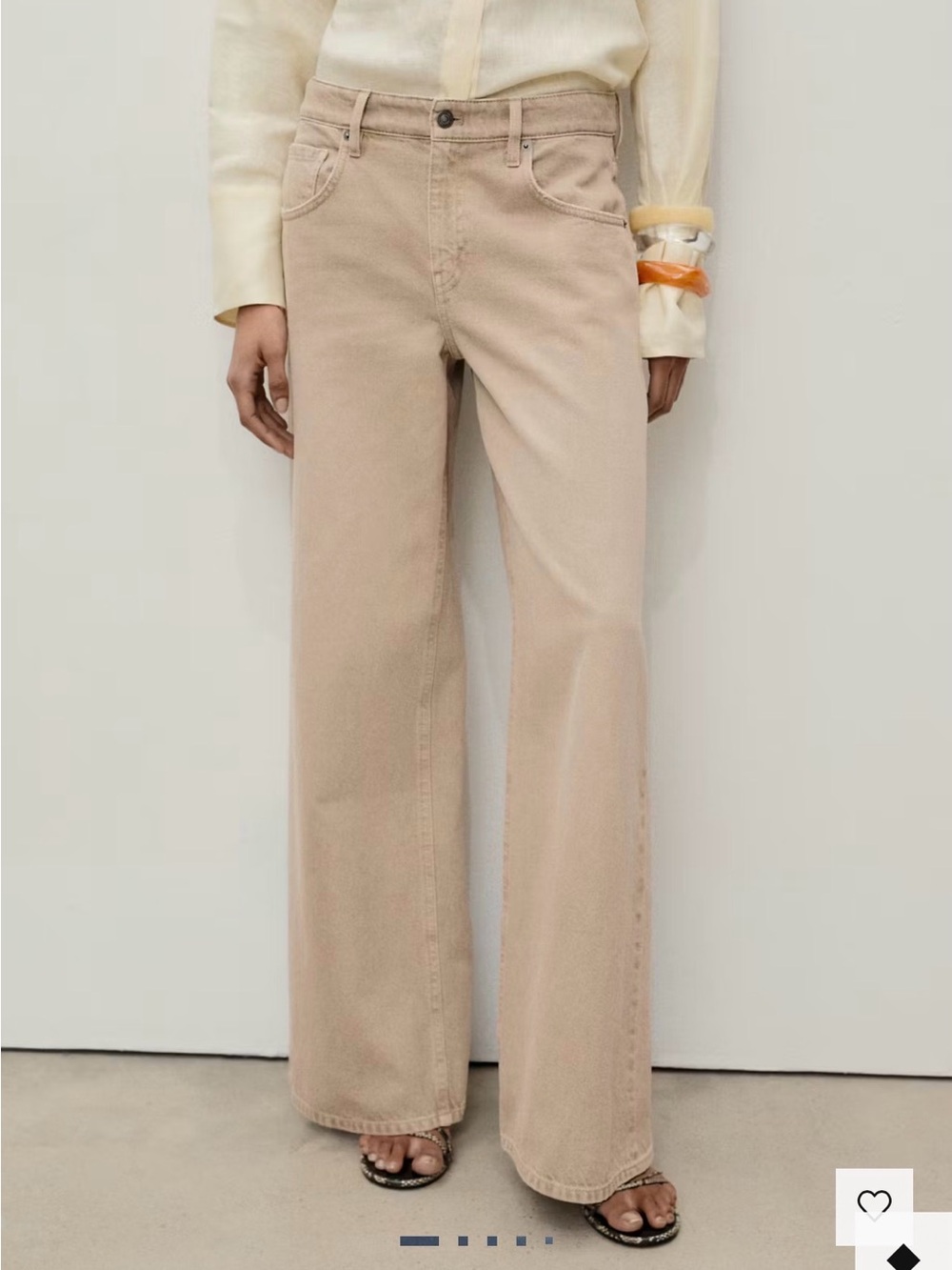 Mango Wide-Leg Jeans in Sand